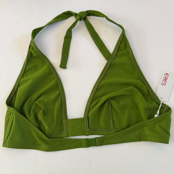 NWT ERES “Roller Pop” Button Detail Halter Bikini Top Full Cup Green - Picture 9 of 16